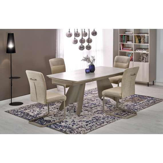 Stol PARANA - beige - cashmere - cashmere metall bein
