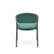 Stol MALIA - flaskegrønn velvet - svart  metall bein