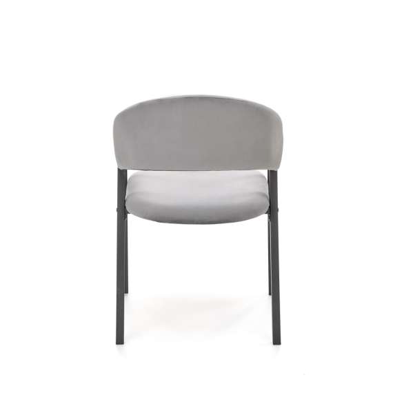 Stol MALIA - grå velvet - svart  metall bein