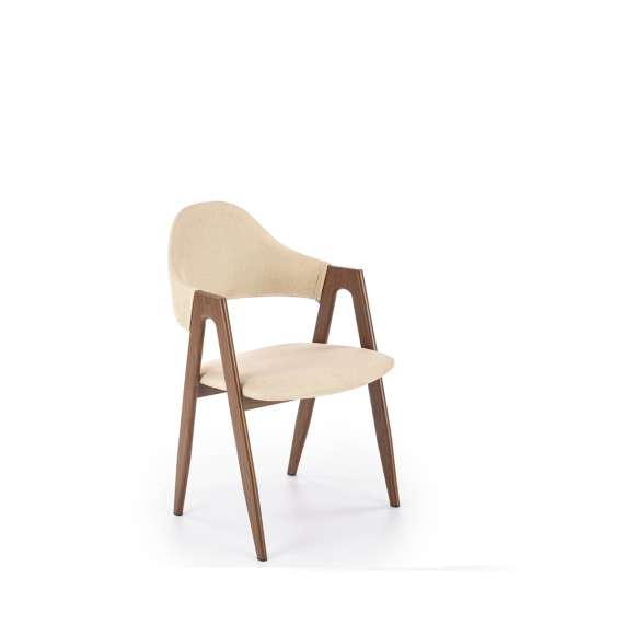 Stol AMERY - beige stoff - lys valnøtt bein