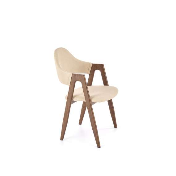 Stol AMERY - beige stoff - lys valnøtt bein