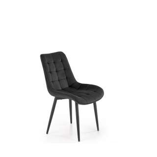 Stol GANSO - svart velvet - svart bein