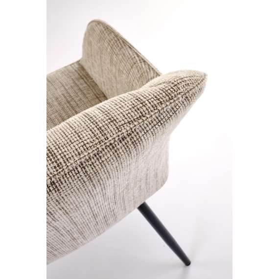 Stol ORKAN - beige stoff - svingbar -  - svart bein