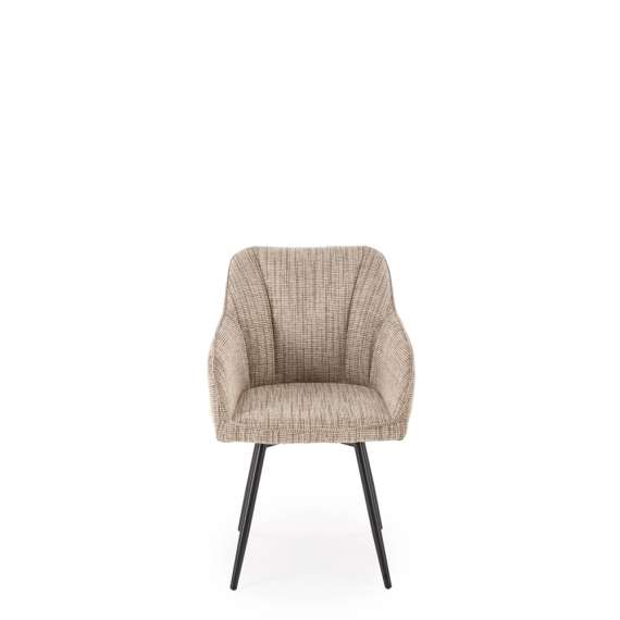 Stol ORKAN - beige stoff - svingbar -  - svart bein