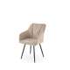 Stol ORKAN - beige stoff - svingbar -  - svart bein
