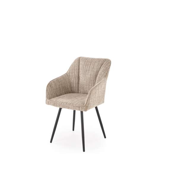 Stol ORKAN - beige stoff - svingbar -  - svart bein