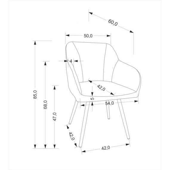 Stol ORKAN - grå stoff - svingbar - svart bein