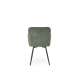 Stol ORKAN - oliven stoff - svingbar - svart bein