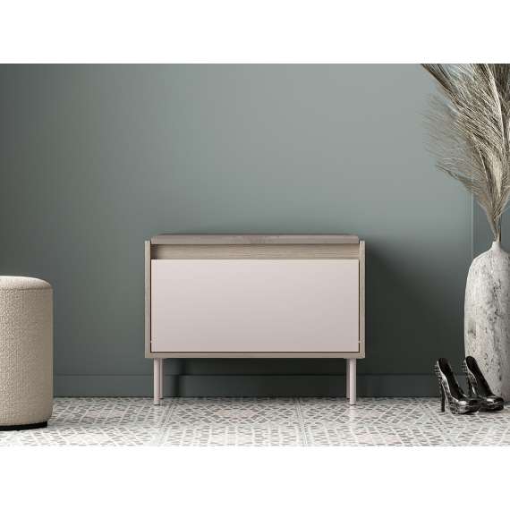 Skoskap VACO 69x55 cm - eik terrakotta - cashmere -  med sittepute