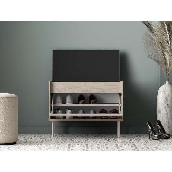 Skoskap VACO 69x55 cm - eik terrakotta - cashmere -  med sittepute