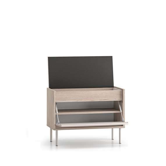 Skoskap VACO 69x55 cm - eik terrakotta - cashmere -  med sittepute