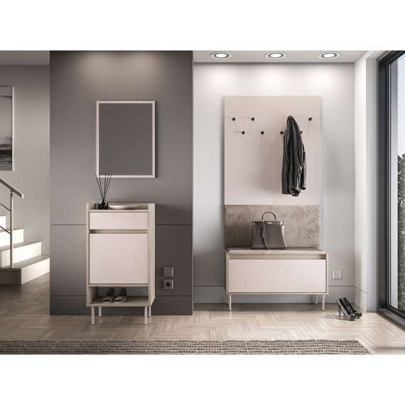 Skoskap VACO 50x95 cm - eik terrakotta - cashmere -  1 dør 1 skuff