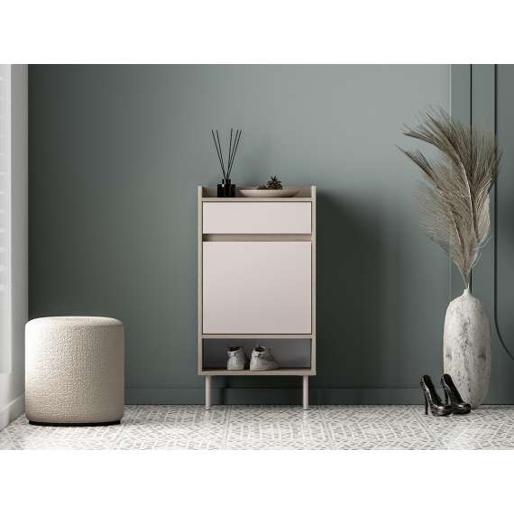 Skoskap VACO 50x95 cm - eik terrakotta - cashmere -  1 dør 1 skuff