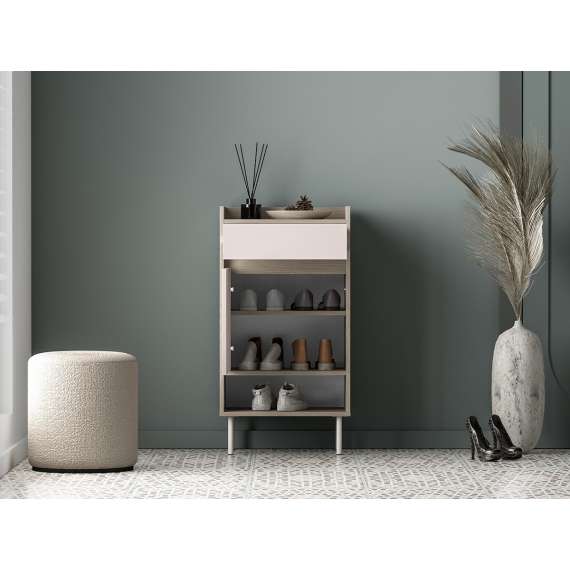 Skoskap VACO 50x95 cm - eik terrakotta - cashmere -  1 dør 1 skuff