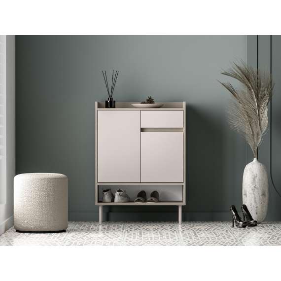 Skoskap VACO 70x95 cm - eik terrakotta - cashmere -  2 dører - 1 skuff