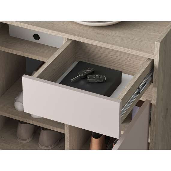 Skoskap VACO 70x95 cm - eik terrakotta - cashmere -  2 dører - 1 skuff