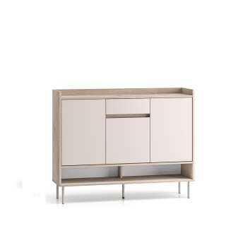 Skoskap VACO 120x95 cm - eik terrakotta - cashmere -  3 dører - 1 skuff