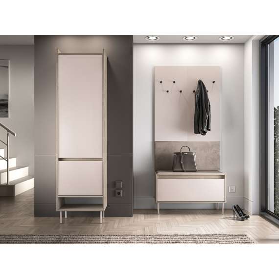 Garderobeskap VACO 57x198 cm - eik terrakotta - cashmere -  2 dører