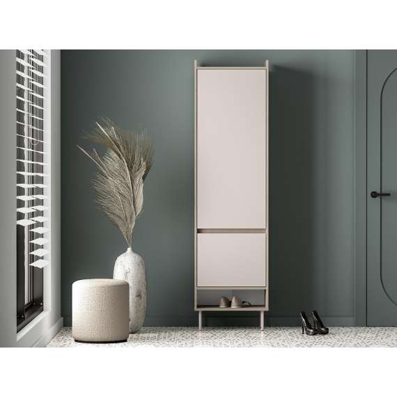 Garderobeskap VACO 57x198 cm - eik terrakotta - cashmere -  2 dører