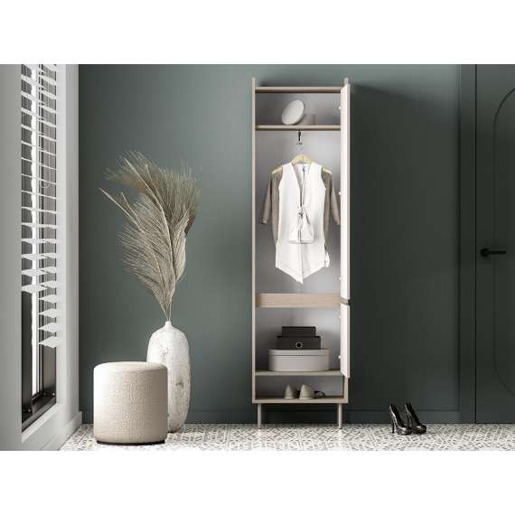 Garderobeskap VACO 57x198 cm - eik terrakotta - cashmere -  2 dører