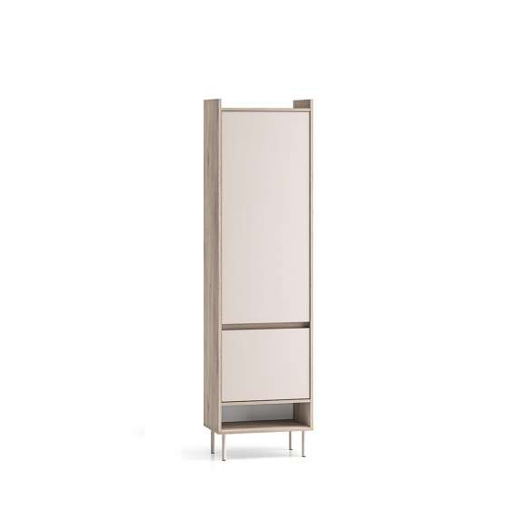 Garderobeskap VACO 57x198 cm - eik terrakotta - cashmere -  2 dører