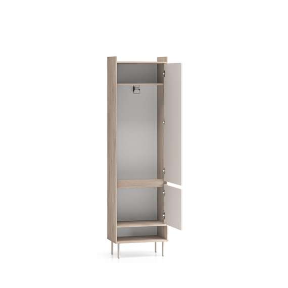Garderobeskap VACO 57x198 cm - eik terrakotta - cashmere -  2 dører