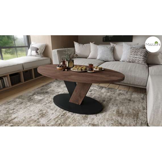 Sofabord LOVA - 110x60 cm - eik brun - svart matt