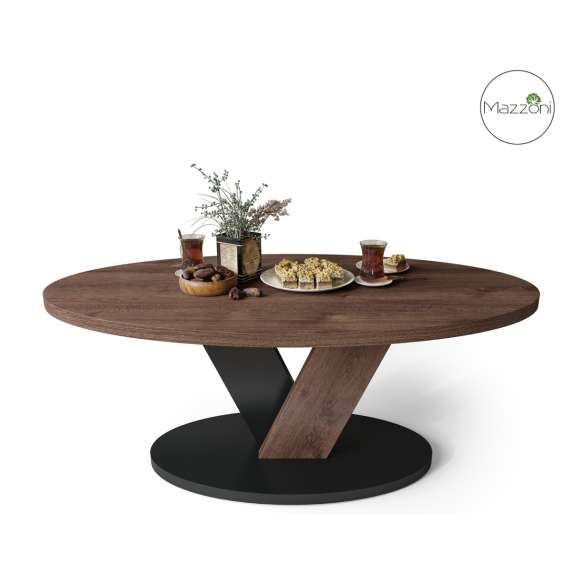 Sofabord LOVA - 110x60 cm - eik brun - svart matt