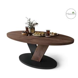 Sofabord LOVA - 110x60 cm - eik brun - svart matt