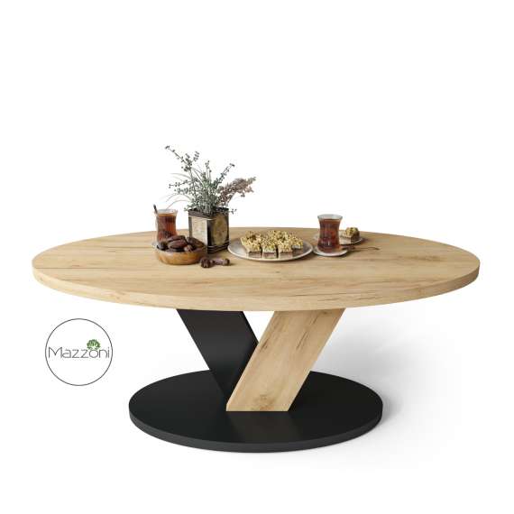 Sofabord LOVA - 110x60 cm - eik craft - svart matt