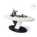 Sofabord LOVA - 110x60 cm - hvit matt - svart matt