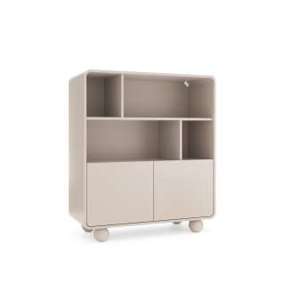 Reol Albion 108x121 cm - 2 dører - hyller - cashmere - kuleben