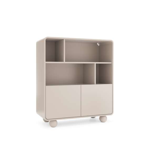 Reol Albion 108x121 cm - 2 dører - hyller - cashmere - kuleben