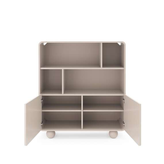 Reol Albion 108x121 cm - 2 dører - hyller - cashmere - kuleben