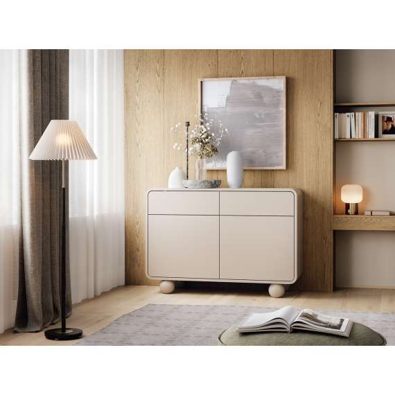 Skjenk Albion 108x75 cm - 2 dører - 2 skuffer - cashmere - kuleben