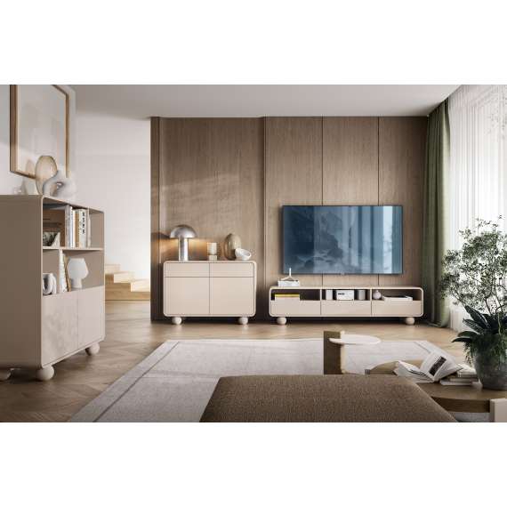 Skjenk Albion 160x75 cm - 3 dører - 3 skuffer - cashmere - kuleben