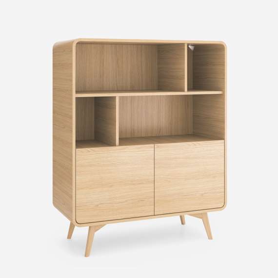 Reol Helion 108x130 cm - 2 dører - hyller - eik