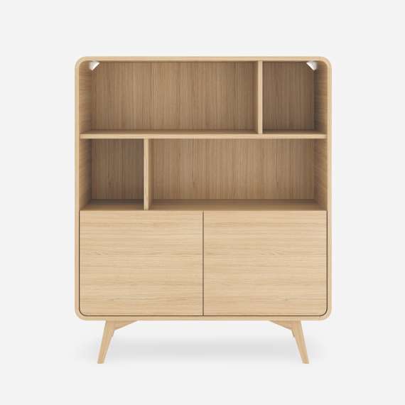 Reol Helion 108x130 cm - 2 dører - hyller - eik