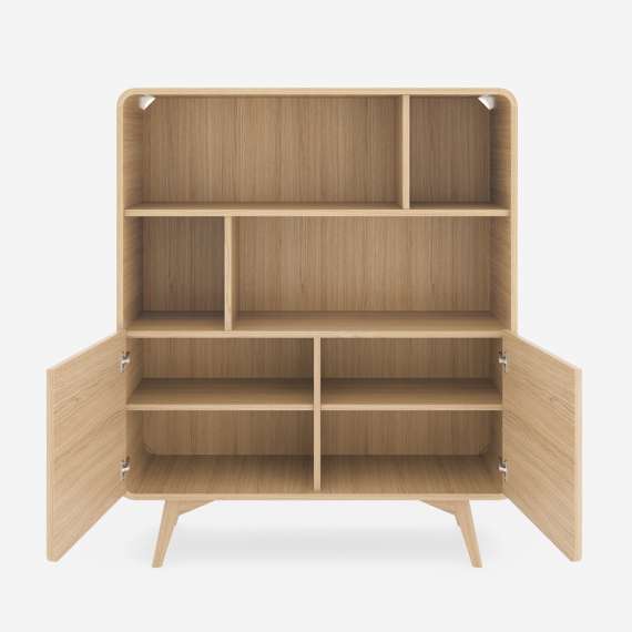 Reol Helion 108x130 cm - 2 dører - hyller - eik