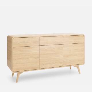 Skjenk Helion 160x84 cm - 3 dører - 3 skuffer - eik