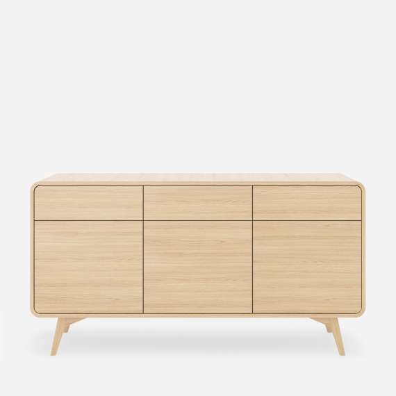 Skjenk Helion 160x84 cm - 3 dører - 3 skuffer - eik