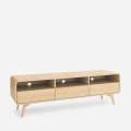 Tv-benk Helion 180x52 cm - 3 skuffer - eik