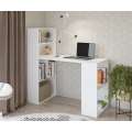 Skrivebord Whitby - hvit matt - med reol