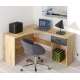 Skrivebord Corner 155x125 cm - eik - hjørneskrivebord med skuff