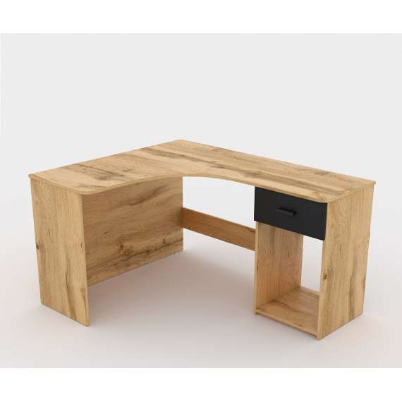 Skrivebord Corner 155x125 cm - eik - hjørneskrivebord med skuff