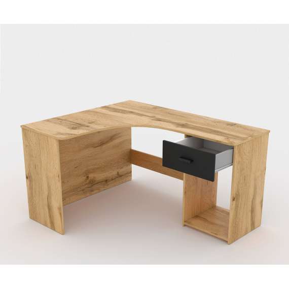 Skrivebord Corner 155x125 cm - eik - hjørneskrivebord med skuff