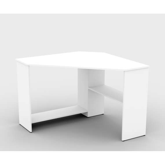 Skrivebord Rino 80x80 cm - hvit matt - hjørneskrivebord med hyller