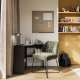 Skrivebord Rino 80x80 cm - sort matt - hjørneskrivebord med hyller