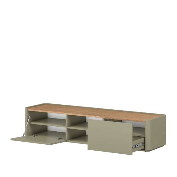 Tv-benk ELIVO - 170x35 cm - 1 dør - 1 skuff - eukalyptus - eik baltic