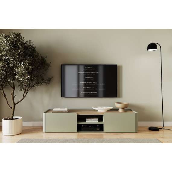 Tv-benk ELIVO - 170x35 cm - 1 dør - 1 skuff - eukalyptus - eik baltic